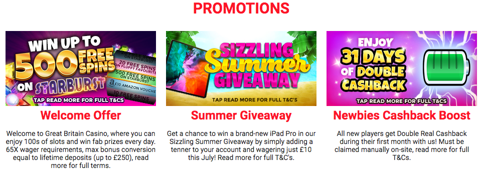 Great Britain Casino Promotions