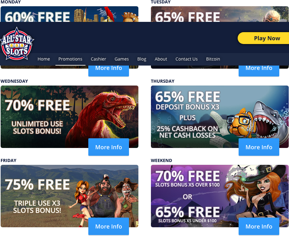 All Star Slots Daily Promotion Offers