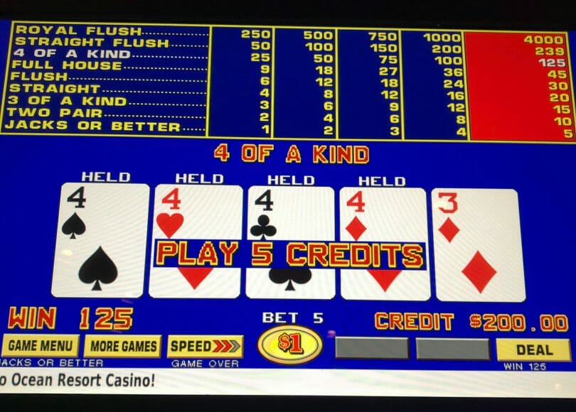 Video Poker Paytable and its Components