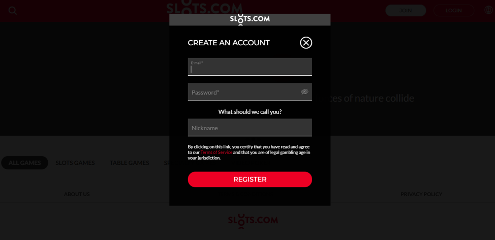 Slots.com Registration