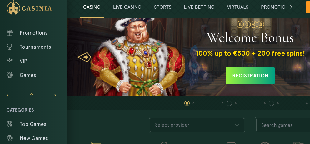 Casinia Casino Review